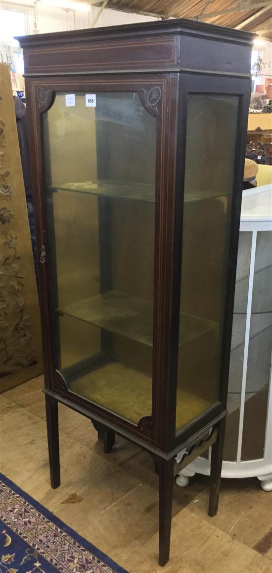 Edwardian inlaid mahogany display cabinet